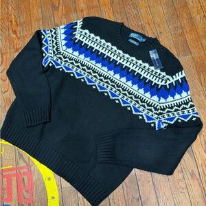 Polo Ralph Lauren Black and Blue Crewneck Sweater